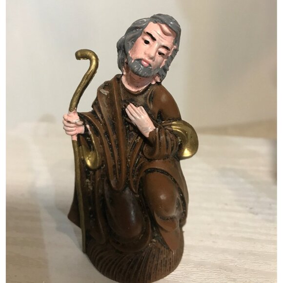 Fontanini Style Vtg Italian Nativity Figurines Joseph & Mary Unbreakable Plastic - Picture 2 of 8